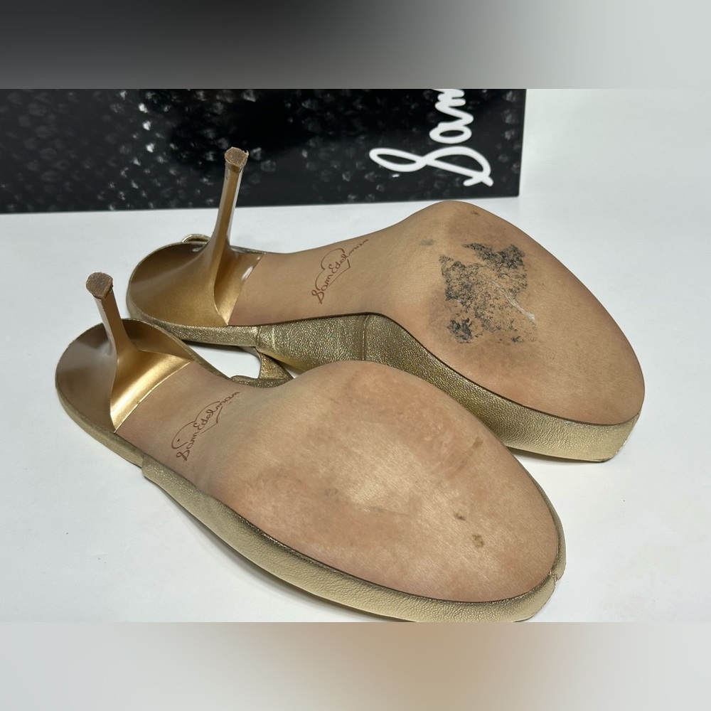 Sam Edelman Metallic Gold Slingback Evelyn A4794L6700 Platform Pumps heels 8.5 - Picture 13 of 16